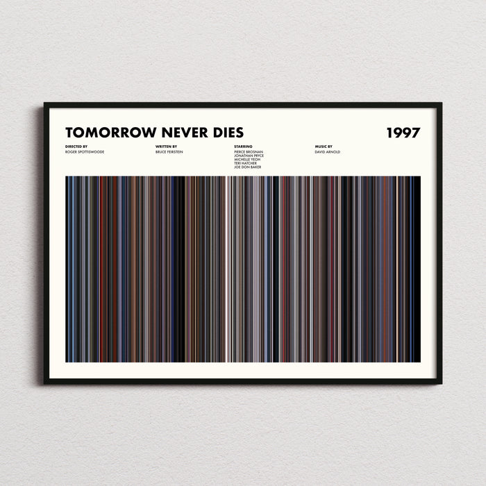 Tomorrow Never Dies Movie Barcode Poster
