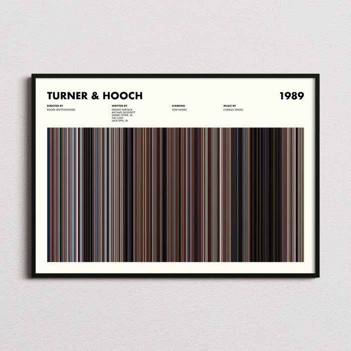 Turner and Hooch Movie Barcode Poster