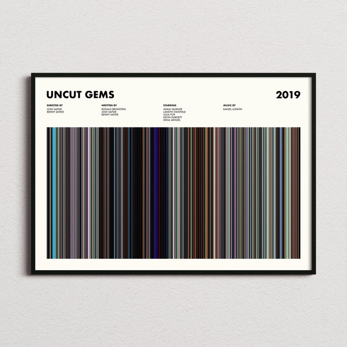 Uncut Gems Movie Barcode Poster
