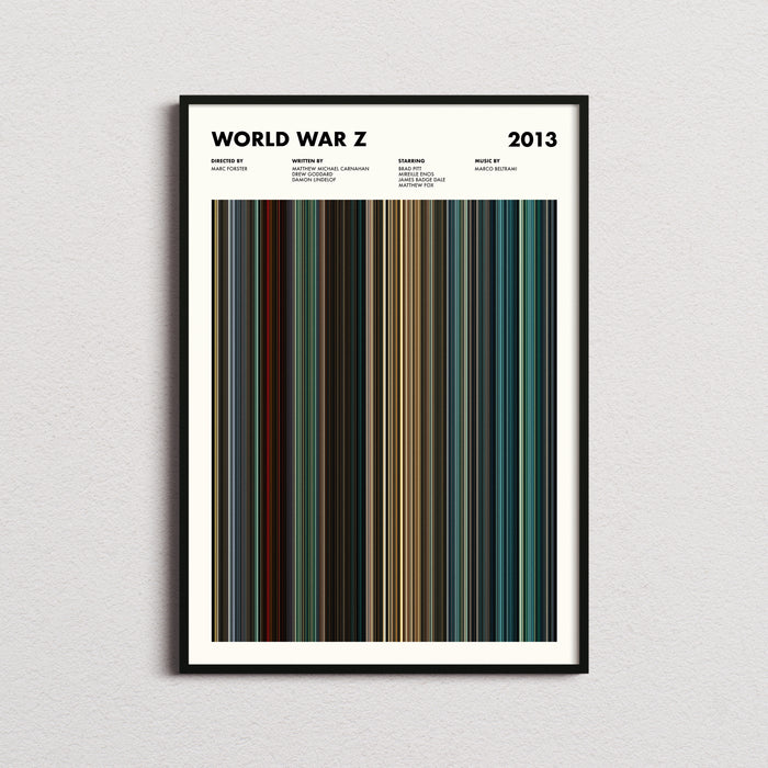 World War Z Movie Barcode Poster