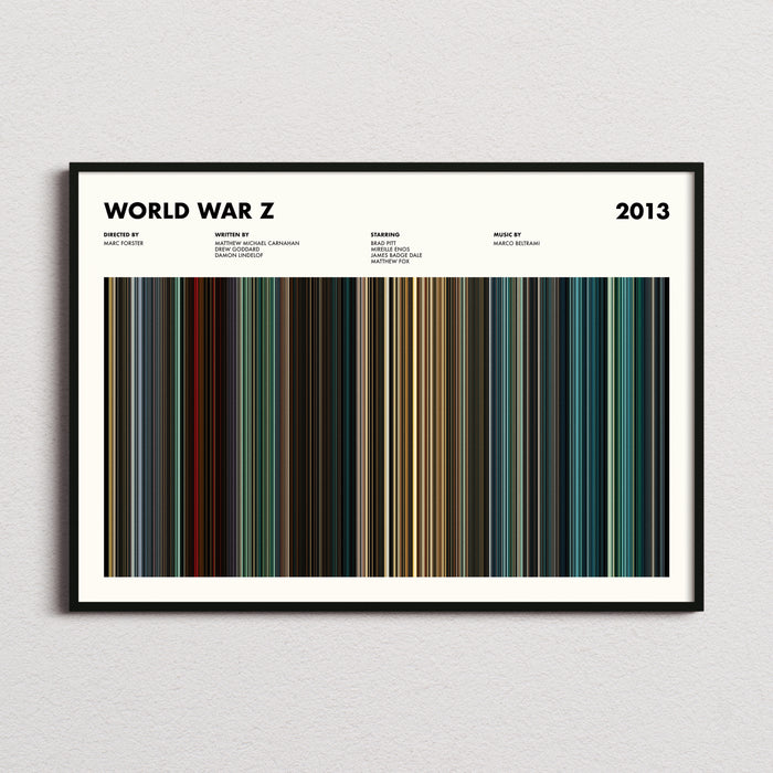World War Z Movie Barcode Poster