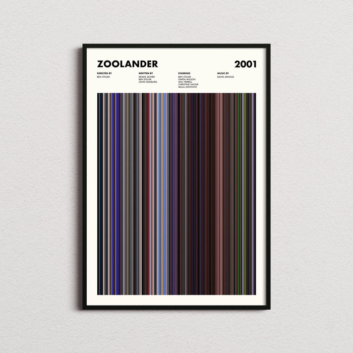 Zoolander Movie Barcode Poster