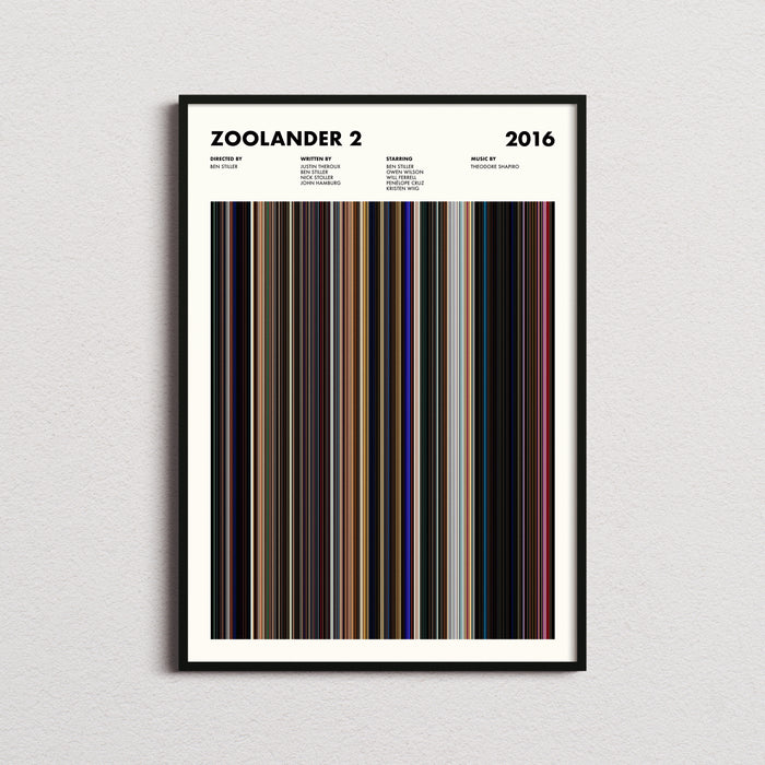 Zoolander 2 Movie Barcode Poster