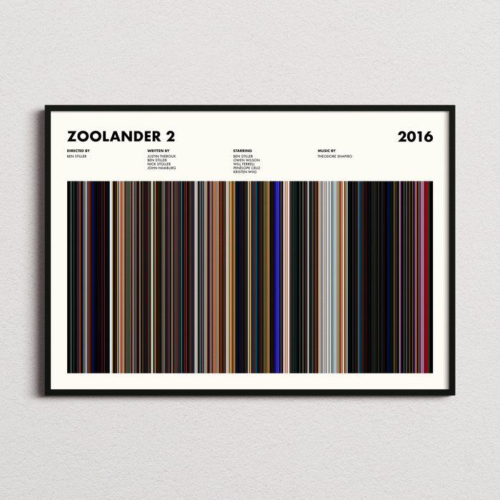 Zoolander 2 Movie Barcode Poster