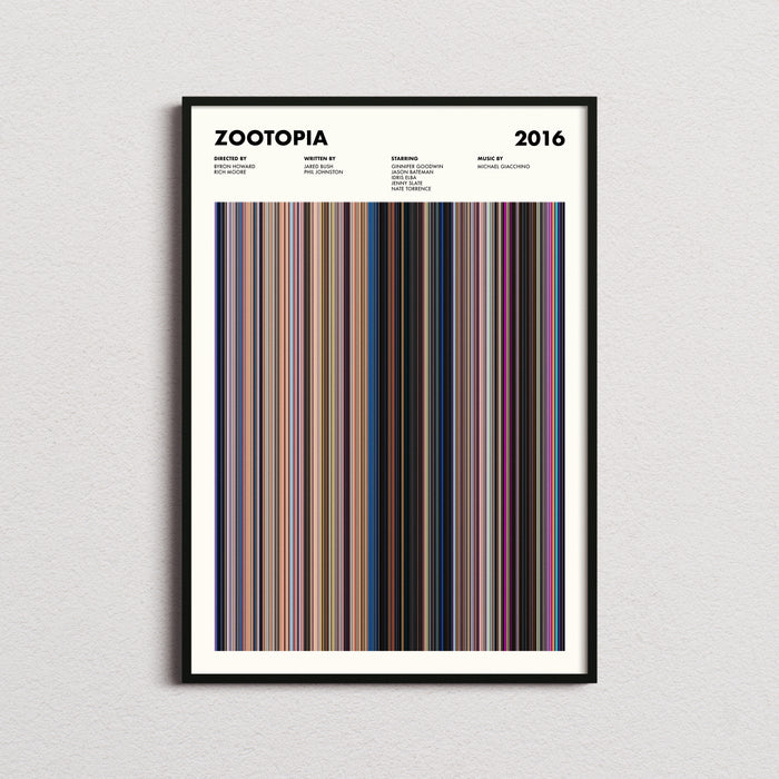 Zootopia Movie Barcode Poster