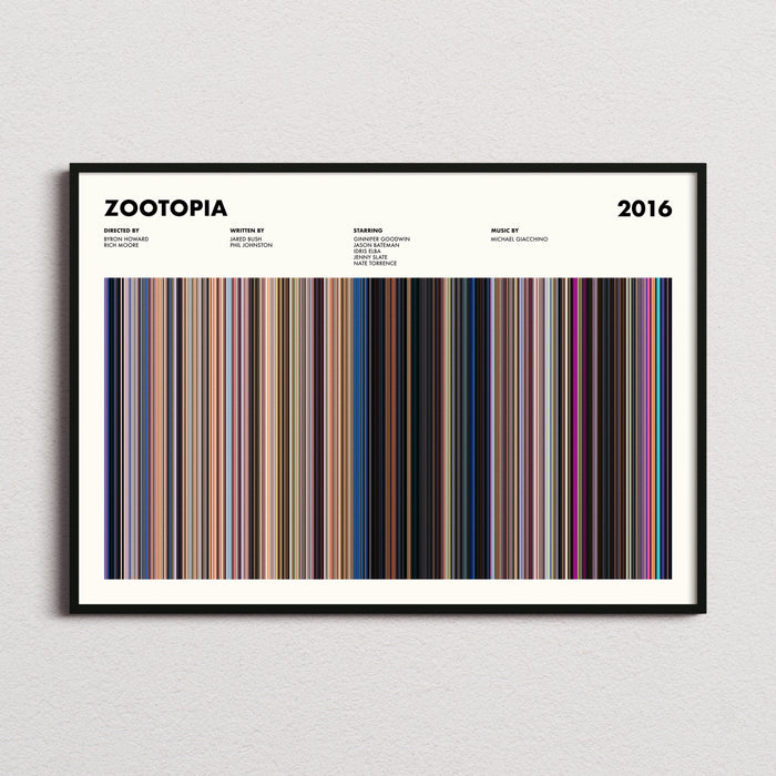 Zootopia Movie Barcode Poster